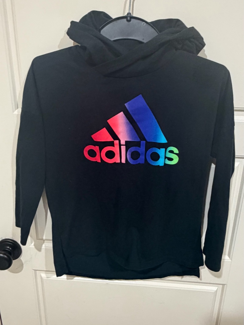 adidas Black Crewneck with White Logo Print